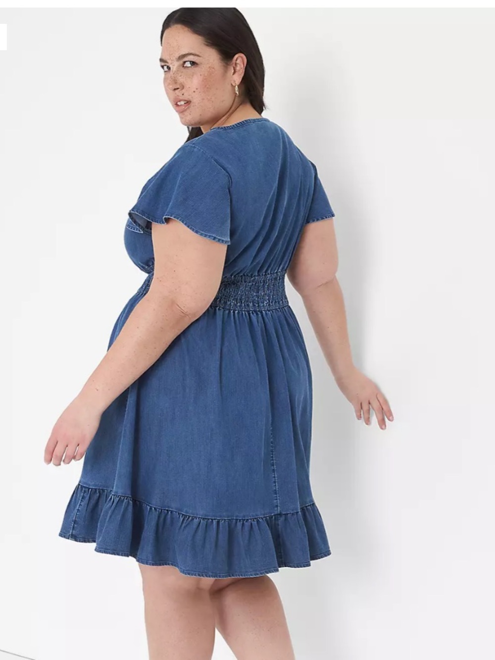 Lane Bryant size 24 chambray/denim style dress with pockets - Picture 2 of 6